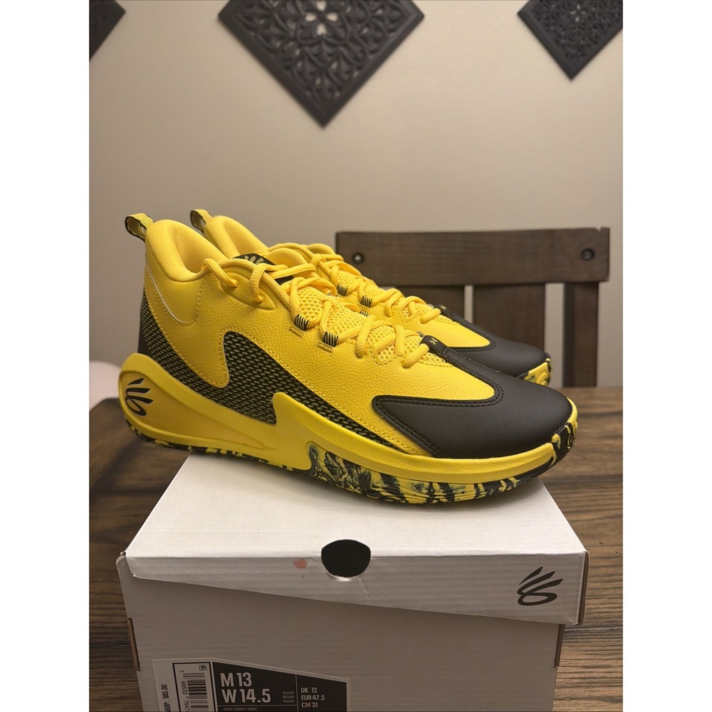 Under Armour Curry 3Z 25 Basketball Shoes Mens Sz 13 Yellow/Black